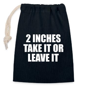 2 inches Take It Or Leave It - Sac cadeau en coton avec cordon (14 x 20 cm) - bleu marine - Devant