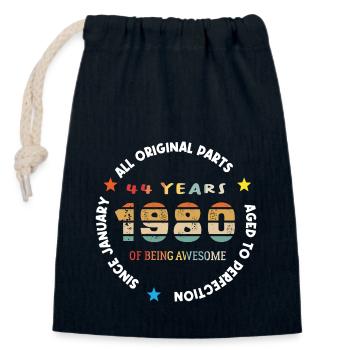 Awesome seit Januar 1980 Jahrgang 44 Jahre Geburtstag - Verschließbarer Geschenkbeutel aus Baumwolle (14x20cm) - Navy - Vorne