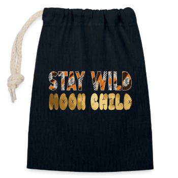 Stay wild Moonchild - Closable cotton gift bag (14x20cm) - navy - Front