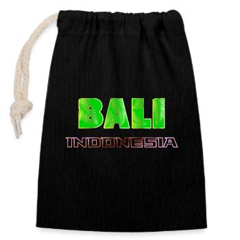 Bali - Indonesien - Verschließbarer Geschenkbeutel aus Baumwolle (14x20cm) - Schwarz - Vorne