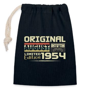 Août 1954 - Né en Août 1954 Construit en Août 1954 - Sac cadeau en coton avec cordon (14 x 20 cm) - bleu marine - Devant
