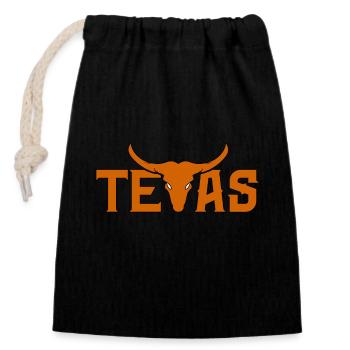 Texas - Closable cotton gift bag (14x20cm) - black - Front