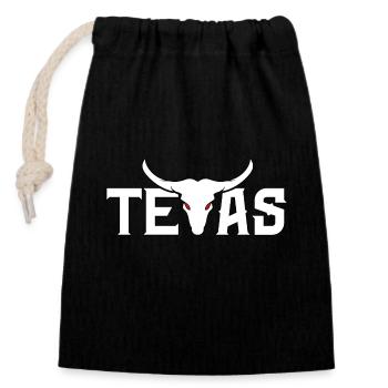 Texas - Closable cotton gift bag (14x20cm) - black - Front