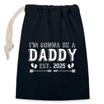 Im Gonna Be A Daddy 2025 | Funny Soon To Be Daddy - Sac cadeau en coton avec cordon (14 x 20 cm) - bleu marine - Devant