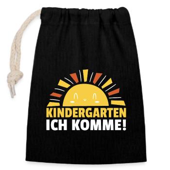 Kindergartenkind Kindergarten Start 2025 Sonne - Verschließbarer Geschenkbeutel aus Baumwolle (14x20cm) - Schwarz - Vorne