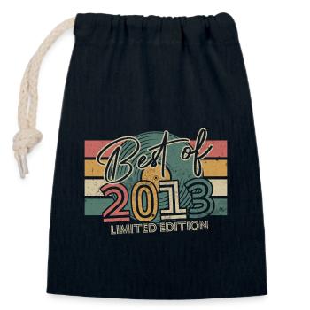 Vintage 10 Year Birthday Gift, Born in 2013 - Closable cotton gift bag (14x20cm) - navy - Front