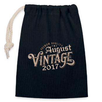 Cadeau Août 2017 Anniversaire Août 2017 August - Sac cadeau en coton avec cordon (14 x 20 cm) - bleu marine - Devant