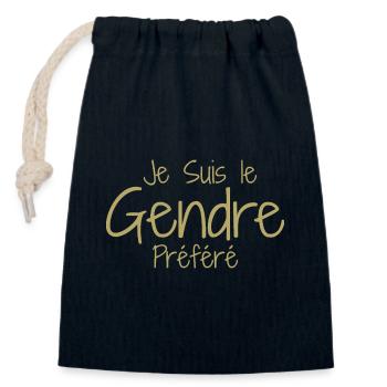 Schwiegersohn Humor, Schwiegersohn Idealer Humor - Verschließbarer Geschenkbeutel aus Baumwolle (14x20cm) - Navy - Vorne