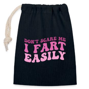 don't scare me i fart easily - Sac cadeau en coton avec cordon (14 x 20 cm) - bleu marine - Devant