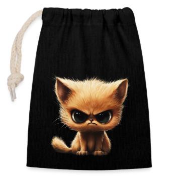 Funny Angry Monday Not Now - Closable cotton gift bag (14x20cm) - black - Front