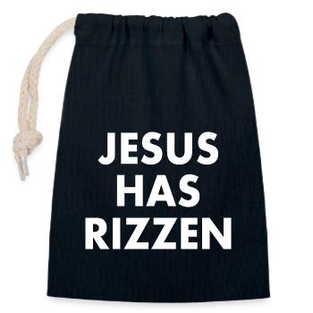 Jesus has rizzen - Verschließbarer Geschenkbeutel aus Baumwolle (14x20cm) - Navy - Vorne
