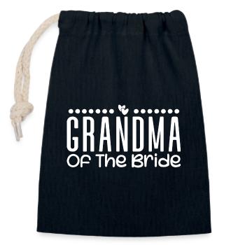Grandma Of The Bride Wedding Party Family Wedding - Sac cadeau en coton avec cordon (14 x 20 cm) - bleu marine - Devant