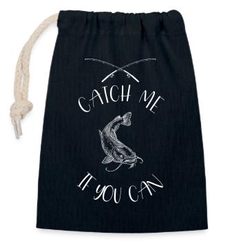 Fang mich doch! - Verschließbarer Geschenkbeutel aus Baumwolle (14x20cm) - Navy - Vorne