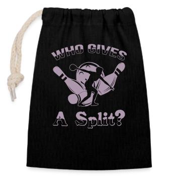 Dicton du bowling : Qui donne un split - Sac cadeau en coton avec cordon (14 x 20 cm) - noir - Devant