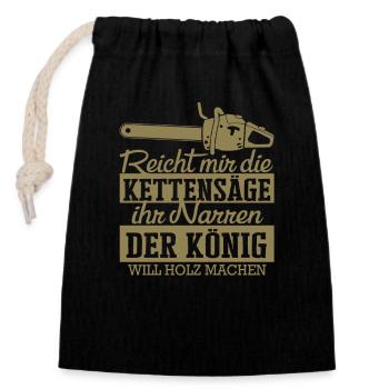 Tischler Humor Kettensäge Holzarbeit Narren - Verschließbarer Geschenkbeutel aus Baumwolle (14x20cm) - Schwarz - Vorne