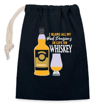 Schlechte Entscheidungen Whiskey Sprüche - Verschließbarer Geschenkbeutel aus Baumwolle (14x20cm) - Navy - Vorne