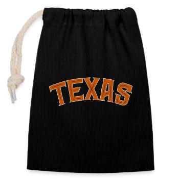 Texas - Closable cotton gift bag (14x20cm) - black - Front