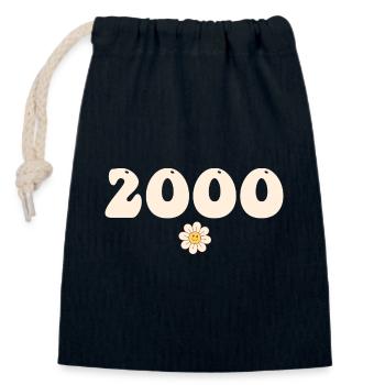 2000 - Gift born in 2000 - Closable cotton gift bag (14x20cm) - navy - Front