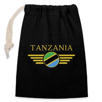 I Love Tanzania, Elegance Style Design T-Shirt - Closable cotton gift bag (14x20cm) - black - Front