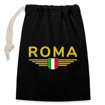 Rom Italien Fan Design T Shirt Outfit - Verschließbarer Geschenkbeutel aus Baumwolle (14x20cm) - Schwarz - Vorne