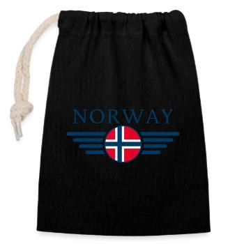 Norwegen Stil Design T-Shirt - Verschließbarer Geschenkbeutel aus Baumwolle (14x20cm) - Schwarz - Vorne