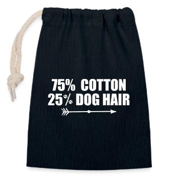 75 Baumwolle 25 Prozent Hundehaare - Verschließbarer Geschenkbeutel aus Baumwolle (14x20cm) - Navy - Vorne