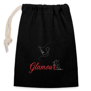 femme glamour chaussures - Sac cadeau en coton avec cordon (14 x 20 cm) - noir - Devant