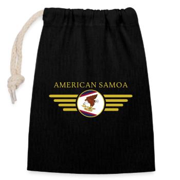 American Samoa, Elegance Style Design T-Shirt - Closable cotton gift bag (14x20cm) - black - Front