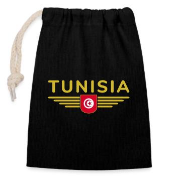 Tunisia Design – Pour les amateurs de culture - Sac cadeau en coton avec cordon (14 x 20 cm) - noir - Devant