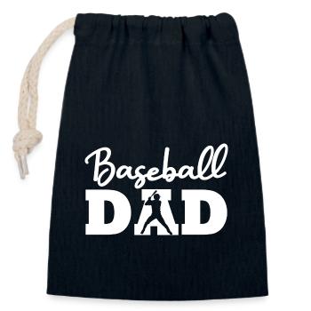 Baseball-Vater - Verschließbarer Geschenkbeutel aus Baumwolle (14x20cm) - Navy - Vorne