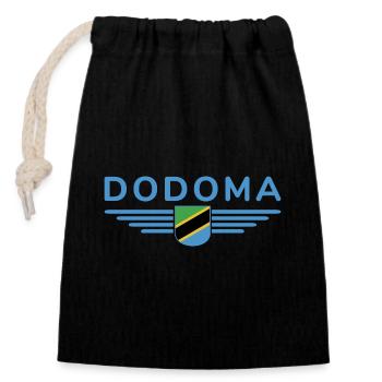 Dodoma Design for Tanzania Fans - Closable cotton gift bag (14x20cm) - black - Front
