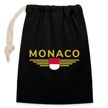 Monaco Design – Le style pour les fans de la Principauté - Sac cadeau en coton avec cordon (14 x 20 cm) - noir - Devant