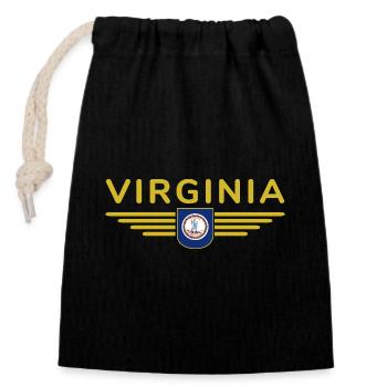 Virginia Fan Shirt – American Spirit - Closable cotton gift bag (14x20cm) - black - Front