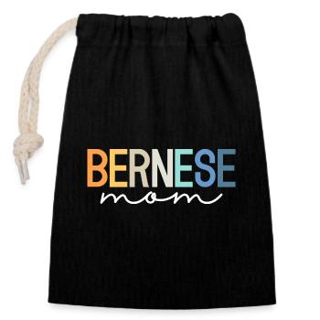 Bernese Mountain Dog Colorful Gift for Dog lovers - Closable cotton gift bag (14x20cm) - black - Front