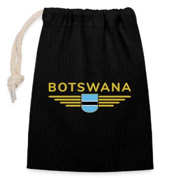 Botswana T-Shirt für Fans - Verschließbarer Geschenkbeutel aus Baumwolle (14x20cm) - Schwarz - Vorne
