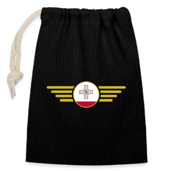 I Love Malta, Elegance Style Design T-Shirt - Closable cotton gift bag (14x20cm) - black - Front