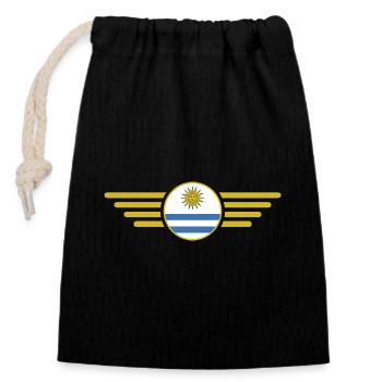 Ich liebe Uruguay, Eleganz Stil Design T-Shirt - Verschließbarer Geschenkbeutel aus Baumwolle (14x20cm) - Schwarz - Vorne