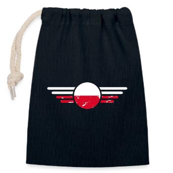 I Love Poland, Elegance Style Design T-Shirt - Closable cotton gift bag (14x20cm) - navy - Front