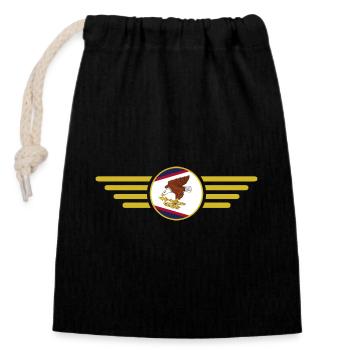 American Samoa, Elegance Style Design T-Shirt - Closable cotton gift bag (14x20cm) - black - Front