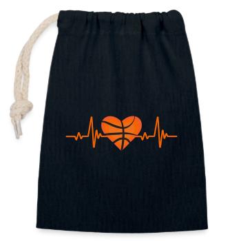 Basketball Heartbeat BBall Basketball Lover Basket - Sac cadeau en coton avec cordon (14 x 20 cm) - bleu marine - Devant