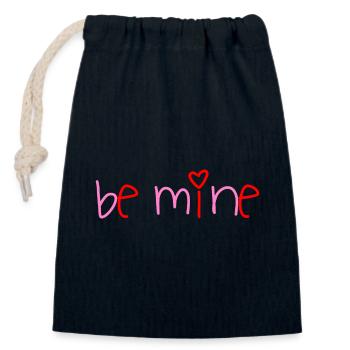 Sois mon cœur - Sac cadeau en coton avec cordon (14 x 20 cm) - bleu marine - Devant