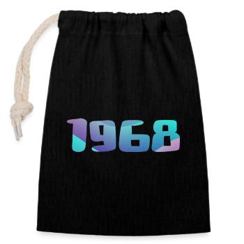 1968 Geburtstagsgeschenk Vintage 1968 Retro 1968 - Verschließbarer Geschenkbeutel aus Baumwolle (14x20cm) - Schwarz - Vorne