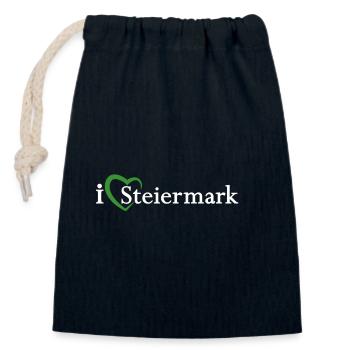 Steiermark weiss schatten - Verschließbarer Geschenkbeutel aus Baumwolle (14x20cm) - Navy - Vorne