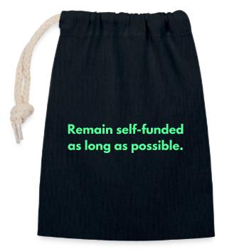 Remain Self-funded As Long As Possible - Closable cotton gift bag (14x20cm) - navy - Front