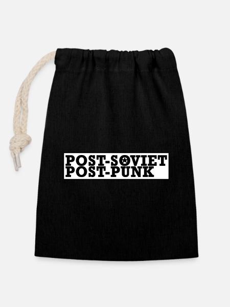 Post-Soviet Post-Punk - Closable cotton gift bag (14x20cm) - black