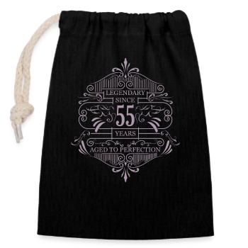 Legend perfected for 55 years - Closable cotton gift bag (14x20cm) - black - Front