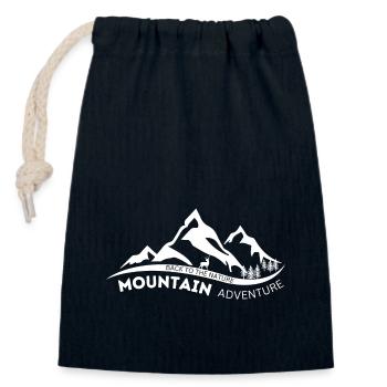 Mountain Adventure Mountains Deer Forest - Closable cotton gift bag (14x20cm) - navy - Front