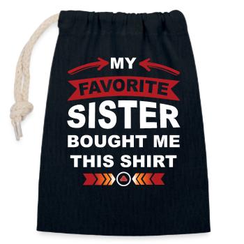 My favorite sister bought me this shirt - Closable cotton gift bag (14x20cm) - navy - Front