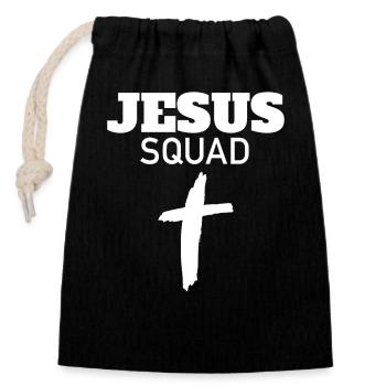 Jesus Squad - I Love Jesus - Closable cotton gift bag (14x20cm) - black - Front