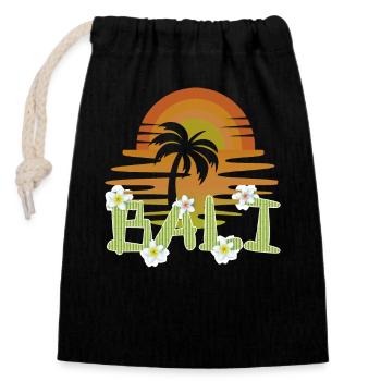 Bali - Indonesien - Verschließbarer Geschenkbeutel aus Baumwolle (14x20cm) - Schwarz - Vorne